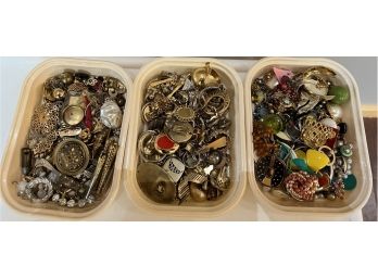Huge Lot Of One Of Kind Earrings, And Pins (used For Crafts)