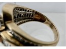 Ladies 10K Yellow & White Gold Diamond Cluster Ring