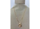 14K Yellow Gold Necklace With Designed Cultured Pearl And Diamond Pendant