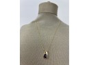 14K Gold Necklace With Amethyst Pendant