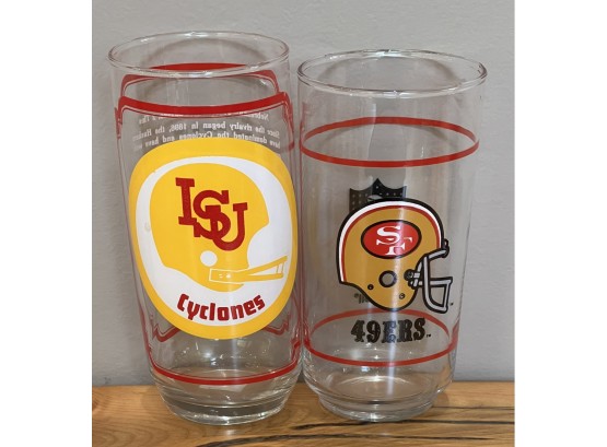 San Francisco  49ers & ISU Cyclones Football Drinking Glasses