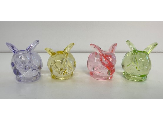 Williams Sonoma Candle Holders Glass Bunnies