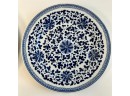 Two Blue Asian Floral 10 Dinner Plates
