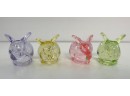Williams Sonoma Candle Holders Glass Bunnies