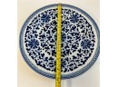 Two Blue Asian Floral 10 Dinner Plates