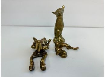 Brass Lot Of Fox Items
