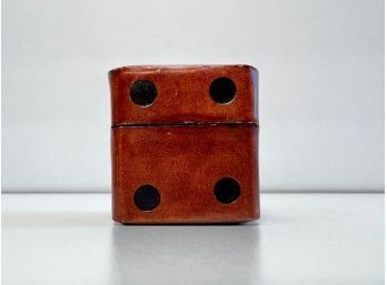 Vintage Leather Dice Container Gumps Made In Italy