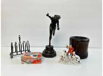 Vintage Lot Of Items: Bronze Nude Lady Porcelain And More
