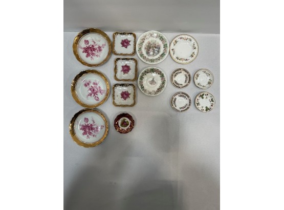 Set Of 14 Miniature Plates Wedgwood, Limoges, Unknown, Royal Doulton
