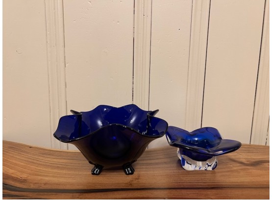 Cambridge Cobalt Blue Bowl And Another Cobalt Blue Bowl