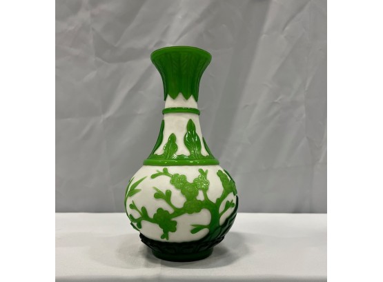 Olive Green Peking Glass Vase
