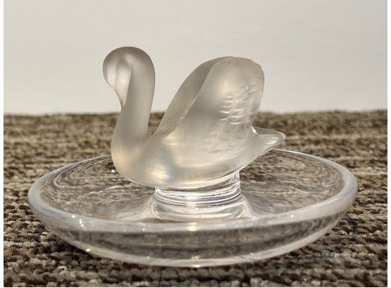 Lalique With Paper Label, Swan Jewelry Holder