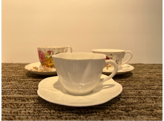 Set Of 3 Cups And Saucers Shelley