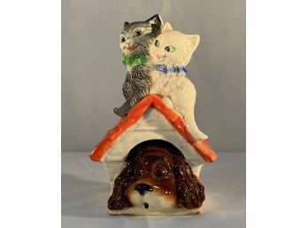 Vintage Goebel Dog House With Cats Coin Bank