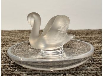 Lalique With Paper Label, Swan Jewelry Holder