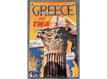 Original Vintage Poster - Fly TWA - Greece Travel Poster