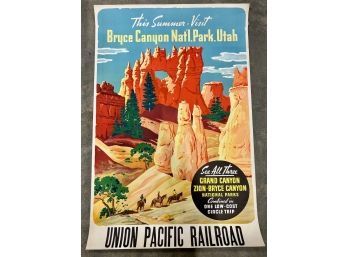 Vintage Original Union Pacific Railroad Travel Poster