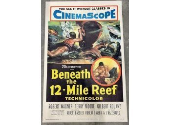 Vintage Original 'Beneath The 12 Mile Reef' Movie Poster