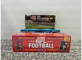 3 Boxes Of Sealed Cards 2-football 1 PGA Golf
