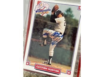 Jim Catfish Hunter Baseball Card With COA