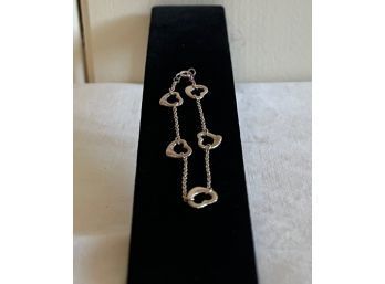 Authentic Tiffany & Co. Elsa Peretti Lovely Sterling Silver Open Heart Bracelet