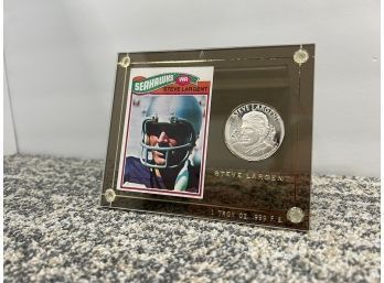 Steve Largent Sports Card And Coin, 1 Troy Oz. .999 Fine Silver