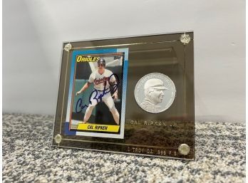 Cal Ripken Jr Baseball Card And Coin, 1 Troy Oz. .999 Fine Silver