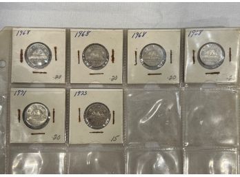 6 Canadian Nickels 1968-1973