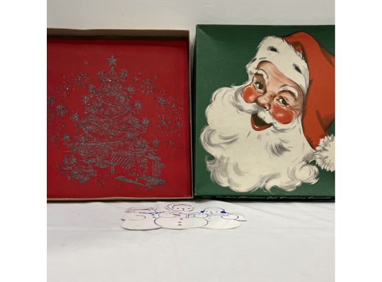 Vintage Santa Box With One Piece Of Vintage Wrap