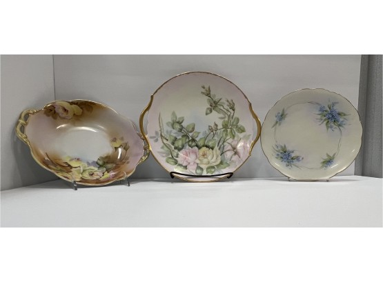 3 Hand Painted Dishes