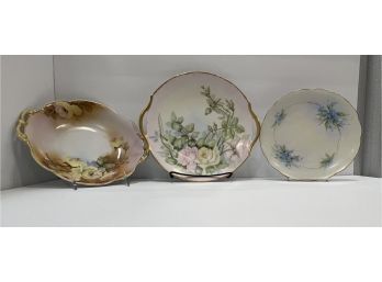 3 Hand Painted Dishes