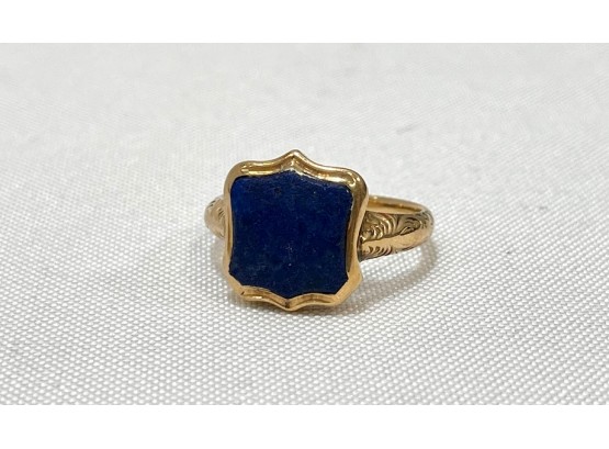 14K Gold Ring With Blue Stone