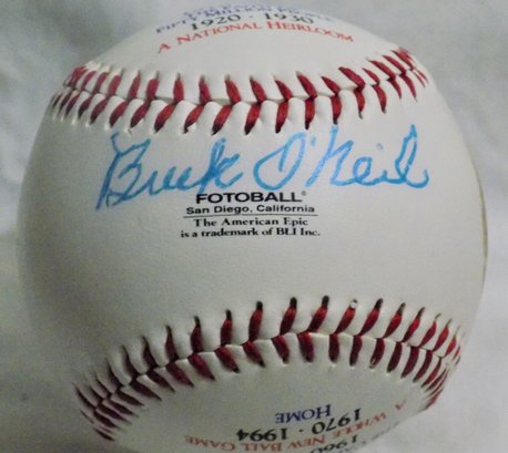 Baseball Autographed By Buck O'Neil