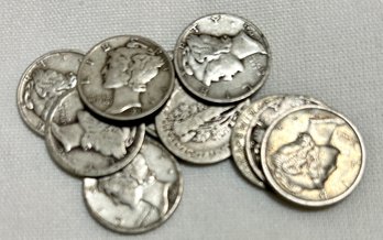 1.00 Face Value Winged Liberty Head Dimes (Mercury Dimes) Mixed Dates 1916-1945