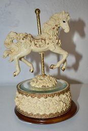 Beautiful Carousel Horse Music Box Plays Theme From Love Story