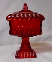 Red Footed Candy Dish