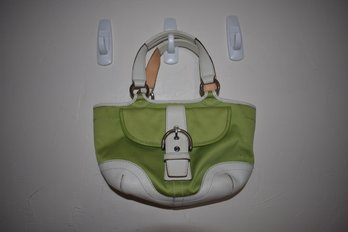 Coach Green Soho Small Satchel Handbag Double Handles