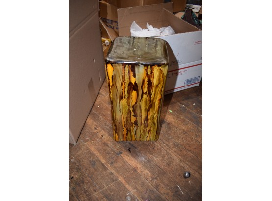Multi- Colored  Brown Glass  Vase