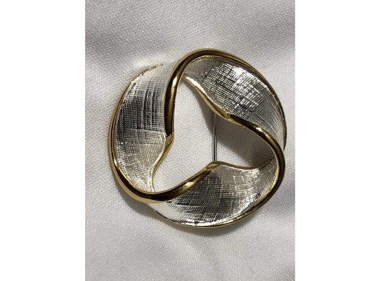 A Napier Silver And Gold Tone Circle Brooch