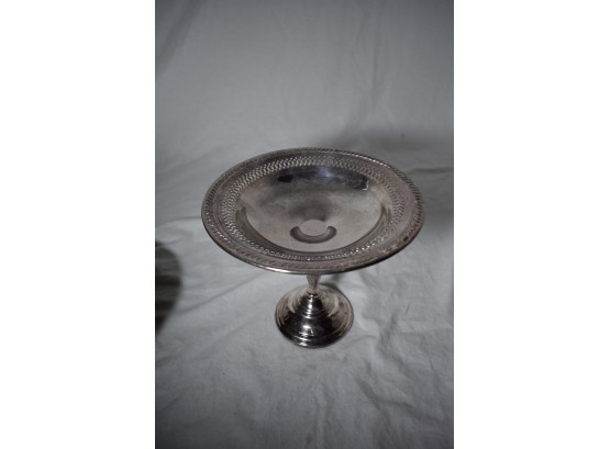 A Standing Stem Base Silver Plated Candy Dish By Maker F.b. Rogers