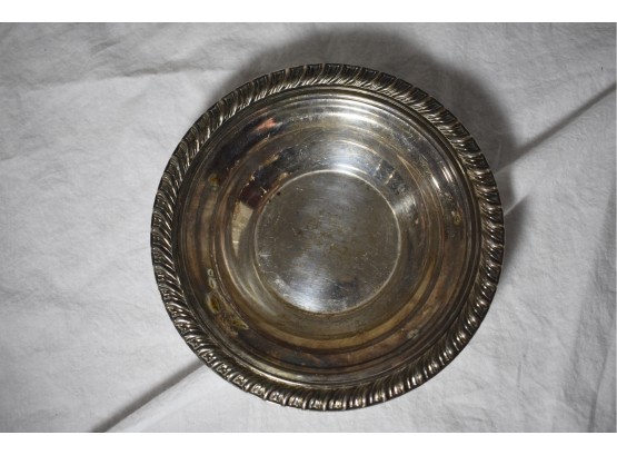 Silver Plate Bowl With Decorative Rim