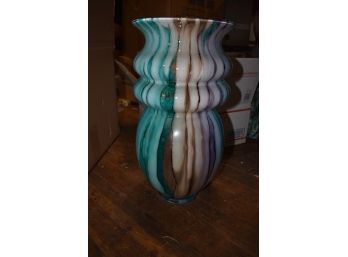 Multi Colored  Blown Glass Vase
