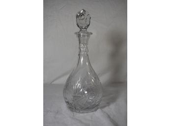 Clear Cut  Glass Decanter With Stopper