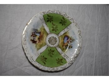 6 Inch 4 Section Bone China Stenciled Plate With Gilt From Austria