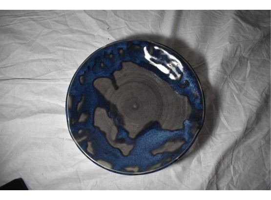 Crystalline Glaze Cobalt Stoneware Ceramic Signed With The Artist Mark