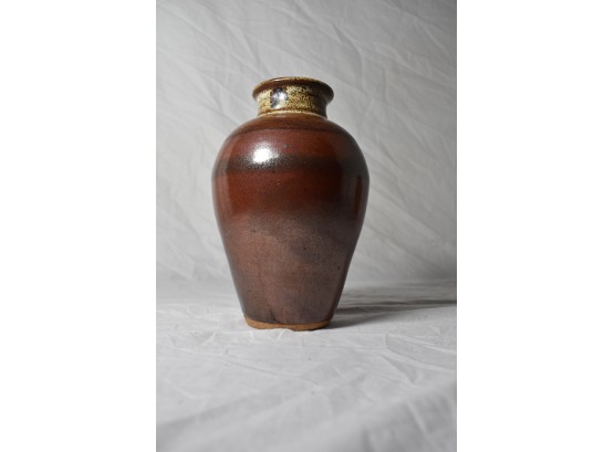 A Stoneware Vase With Flared Top Signed By Artist Lammel