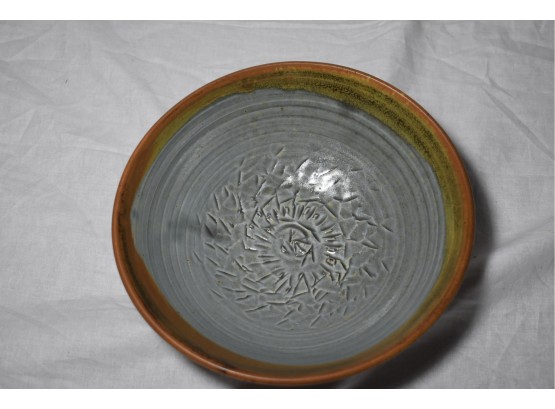 Asian Stoneware Ceramic Glazed Bowl Signed