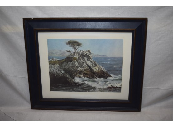 Cliffside Seascape Framed Dated And Signed