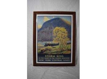 A Beautiful Framed Color Lithograph By Walter L Greene Of New York Central Lines - Storm King