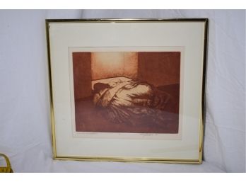 A Very Rare 1/10 Lithograph By Mary Eckels, Signed, Matted, Framed Titled Sue & Gooseberry